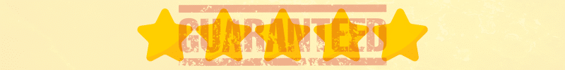 5* Review Icon with a Guaranteed stamp over the top