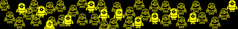 Lots of yellow minions on a black background. 2 Types all looking the same.