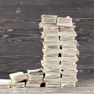 Huge piles of cash
