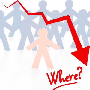 Where are all the high quality property leads going?
Paper cutout men in the background with a big red downtrend arrow pointing to the word "where?".