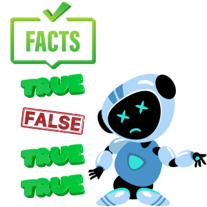Facts delivered by AI aren't always true.