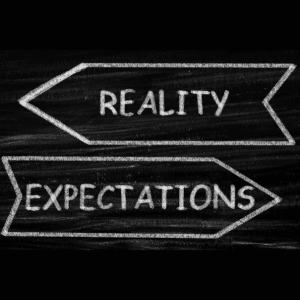 Reality VS Expectations
Set in 2 chalked outlines pointing in opposite directions.