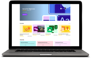 Canva Design School on a Laptop