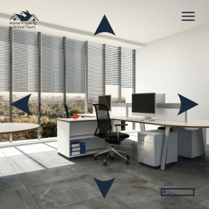 Mockup of a home property virtual tour viewing the home office space.