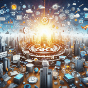 AI Concept art showing that SEO has many elements.